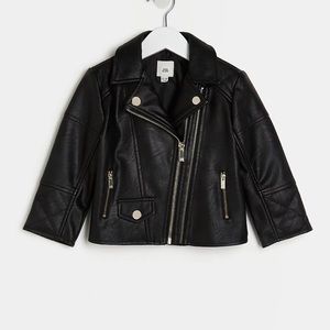 Faux leather biker jacket